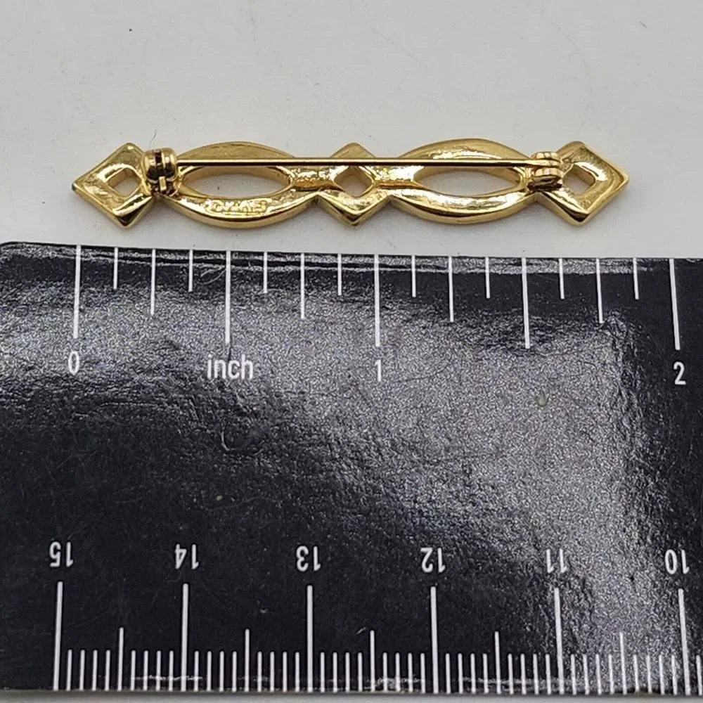 Vintage Monet Gold Tone Bar Brooch‎